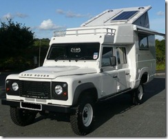 A Land Rover Defender 130 -
