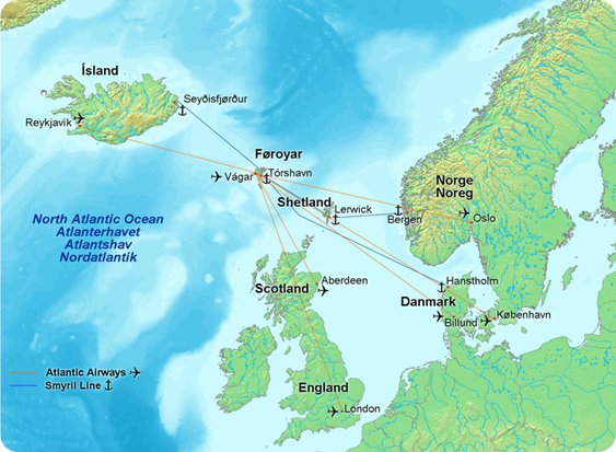 Map faroe islands