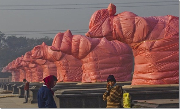 ambedkar park  pink elephants