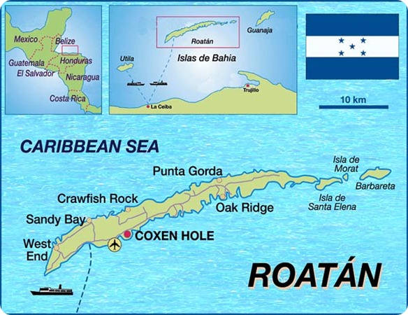 roatan mapa