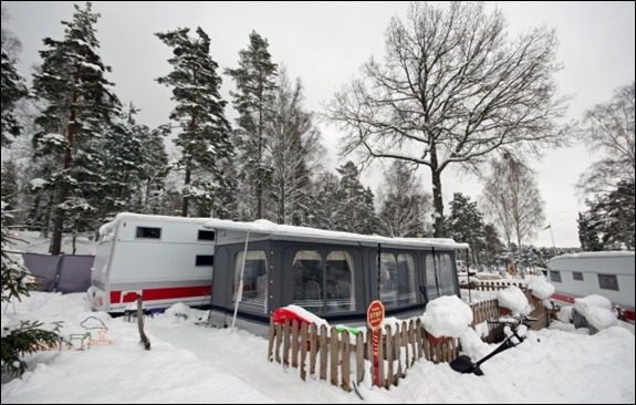 CV de la familia Cederholm en el camping Bredsand en Enköping