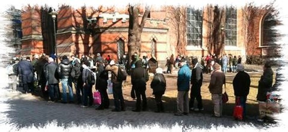 soppköket utanför Sta Clara kyrka i Stockholm