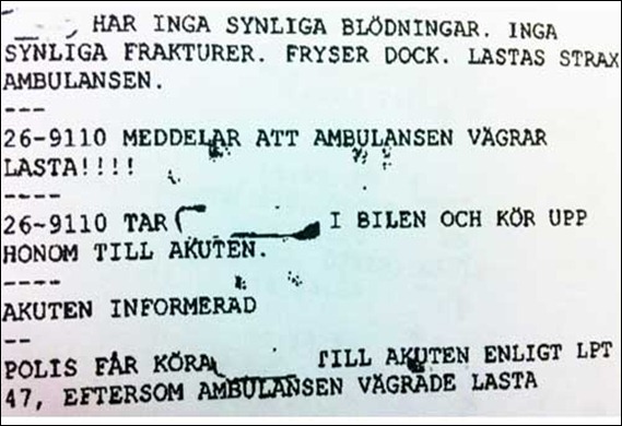 AMBULANSPERSONAL VÄGRAR LASTA