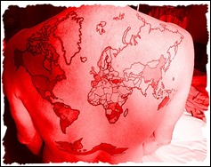 Pic By HotSpot Media - THERE AND BACK AGAIN WORLD TATTOO. In Pic - Bills tattoo after he had visited some more countries, such as Antarctica and a lot of South and Central Africa. - Bill getting the most recent parts of his tattoo, where he coloured in Russia, Finland, Sweden and Estonia, and will start his trip to these countries in September.-One man's project to tattoo every country he's EVER visited onto a world map on his back. Bill has visited more than 70 nations in just seven-years, from a giant red-raw Russia freshly stencilled to the tiny Caribbean island of Antigua are permanently etched onto this committed traveller's back. In this quirky way to record the number of countries he's visited, each place is usually filled in with a colour during or after the trip. The amazing growing tattoo belongs to the proud American owner William 'Bill' Passman, 59, after he retired as a financial planner and decided to get a passport. Bill thought this living map would be a great way to document his travelsâ¿¿.SEE HOTSPOT COPY 0121 551 1004
