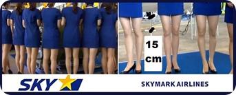 skymar airlines - minifaldas 15 cm arriba de las rodillas