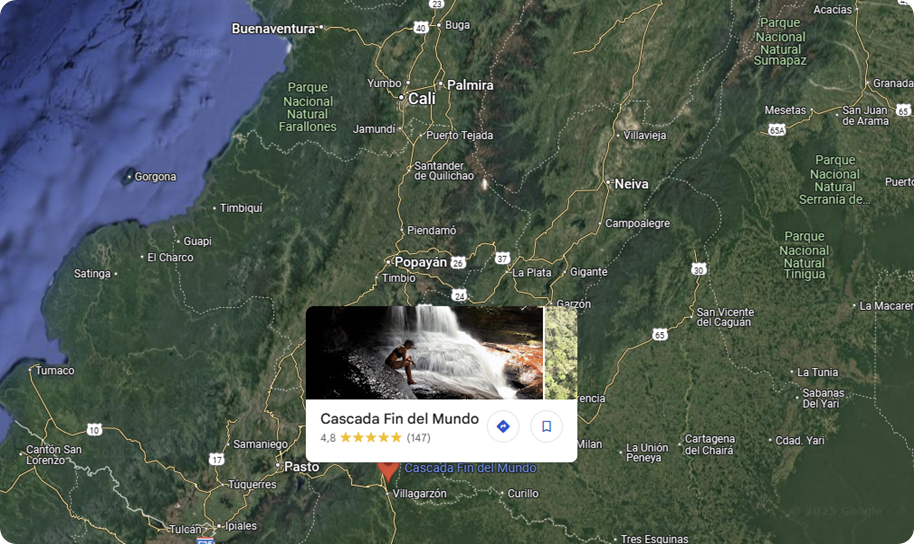 cascada fin del mundo mapa cascada fin del mundo mapa